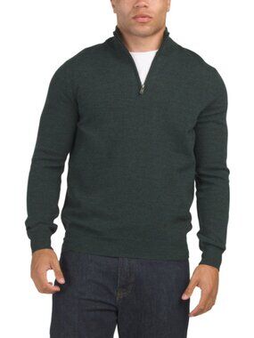 JASON WU Extrafine Merino Wool Quarter Zip Sweater